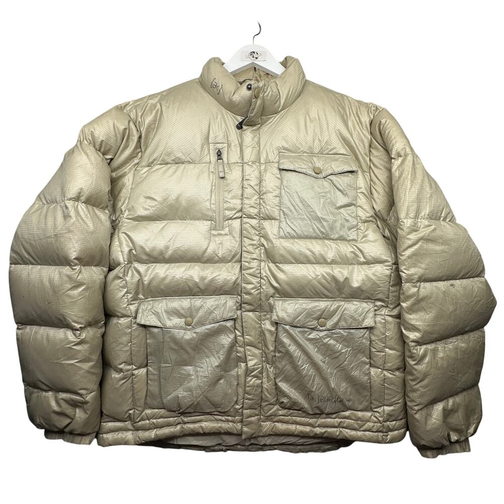 Vintage Burton AK Goose Down Ski Snowboard Puffer Jacket Mens XL Gold Full Zip